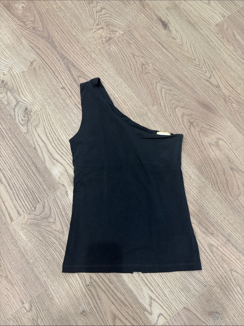 One-Shoulder Black Tank Top - Sleek Asymmetrical Style